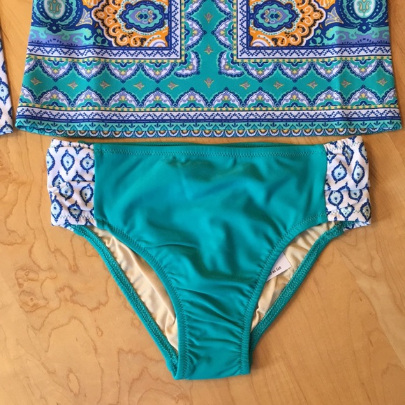 CABANA LIFE | Jewel Scarf 2-Piece Girls Rashguard Swimsuit - Picture 6 of 15